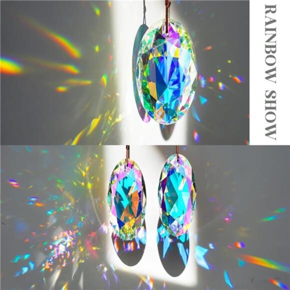 2PCS 89mm/3.5inch Suncatcher Crystal Prism Pendant - Picture 6 of 14